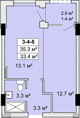 1-комнатная 35.3 м² в ЖК SMART City-2 от 19 150 грн/м², Одесса