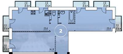 2-кімнатна 55.6 м² в ЖК Via Roma від 20 600 грн/м², Одеса