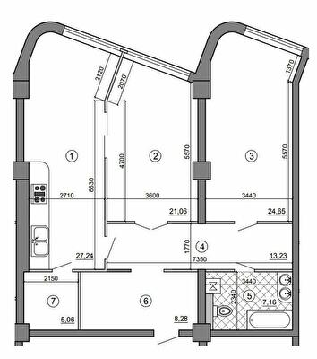 2-кімнатна 106.1 м² в ЖК Морська симфонія від 34 050 грн/м², Одеса