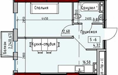 1-кімнатна 38.08 м² в ЖК Простір Eco City (Простір на Радісній від 23 850 грн/м², Одеса