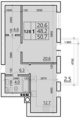 1-комнатная 50.7 м² в ЖК Святых Ольги и Елизаветы от 20 000 грн/м², г. Винники