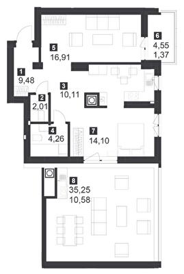 2-кімнатна 72.3 м² в ЖК Малоголосківські пагорби від 35 450 грн/м², Львів