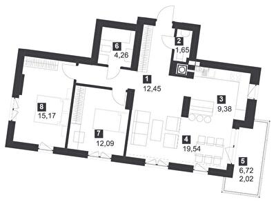 3-комнатная 78.4 м² в ЖК Малоголосківські пагорби от 25 550 грн/м², Львов