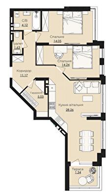 3-кімнатна 79.84 м² в ЖК Royal Park від 16 900 грн/м², м. Дубляни