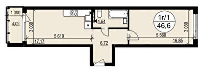 1-кімнатна 45.6 м² в ЖК Грінвуд 3 від 18 150 грн/м², смт Брюховичі