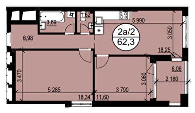 2-комнатная 62.3 м² в ЖК Гринвуд 3 от 19 400 грн/м², пгт Брюховичи