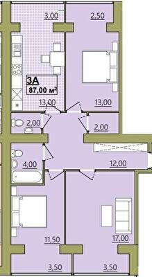 3-комнатная 87 м² в ЖК Городок Центральный от 13 500 грн/м², Ивано-Франковск