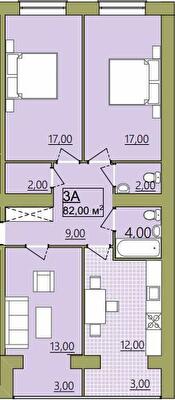 3-комнатная 82 м² в ЖК Городок Центральный от 14 000 грн/м², Ивано-Франковск