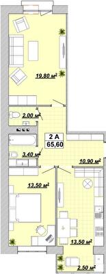 2-комнатная 65.6 м² в ЖР Княгинин от 14 000 грн/м², Ивано-Франковск