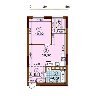 1-комнатная 40.84 м² в ЖК Варшавский Плюс от 24 750 грн/м², Киев