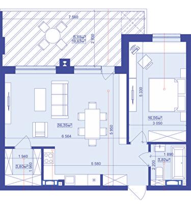 2-комнатная 66.3 м² в ЖК Utlandia от 25 500 грн/м², г. Ирпень