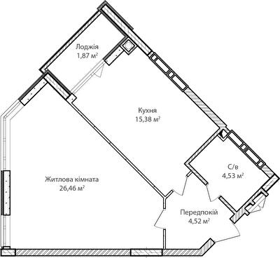 1-кімнатна 52.76 м² в ЖК Синергія Сіті від 22 900 грн/м², м. Ірпінь