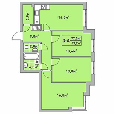 3-кімнатна 77.6 м² в ЖК Центральний-2 від 30 800 грн/м², м. Ірпінь