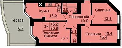 3-кімнатна 80.8 м² в ЖК Софія Клубний від 28 000 грн/м², с. Софіївська Борщагівка