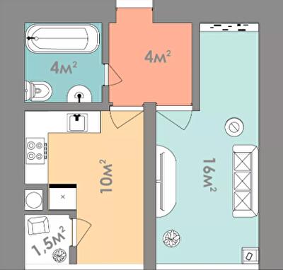 1-кімнатна 35.5 м² в ЖК Евромісто від 26 000 грн/м², с. Крюківщина