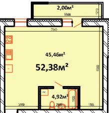 1-кімнатна 52.38 м² в ЖК StyleUP від 26 000 грн/м², с. Липини