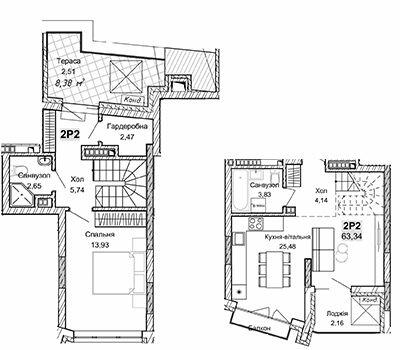 Двухуровневые в ЖК Pokrovsky Apart Complex