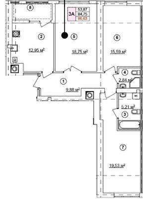 3-кімнатна 86.63 м² в ЖК Spectrum від 17 200 грн/м², Рівне