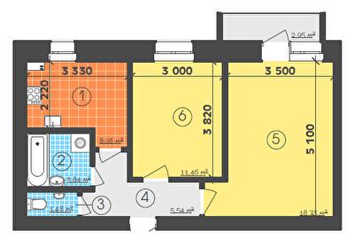 2-кімнатна 50.02 м² в ЖК Кролевець від 7 200 грн/м², м. Кролевець