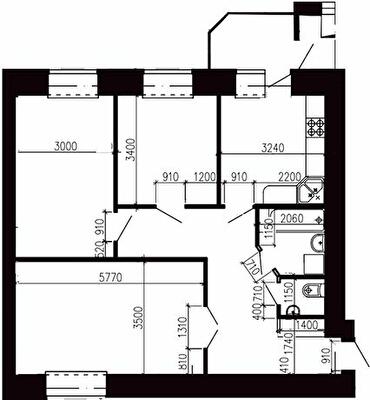 3-комнатная 82.52 м² в ЖК на вул. Київська / вул. Тарнавського от 20 200 грн/м², Тернополь