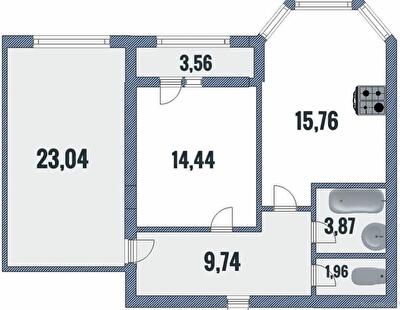 2-кімнатна 72.37 м² в ЖК Лісовий від 14 000 грн/м², Чернігів