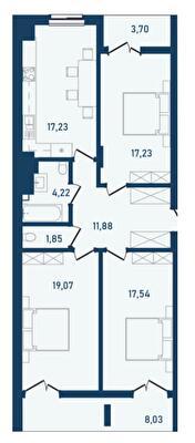 3-кімнатна 99.85 м² в ЖК Престижний 2 від 21 750 грн/м², Чернівці