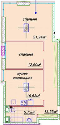 3-кімнатна 71.93 м² в ЖК Миронова від 30 050 грн/м², Дніпро
