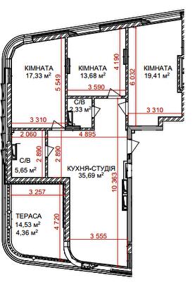 3-комнатная 119.88 м² в КД Идеалист от 70 600 грн/м², Киев