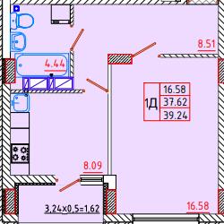 1-комнатная 39.24 м² в ЖК Цветной бульвар от 17 550 грн/м², г. Черноморск