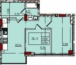 2-комнатная 53.1 м² в ЖК Manhattan от 26 250 грн/м², Одесса