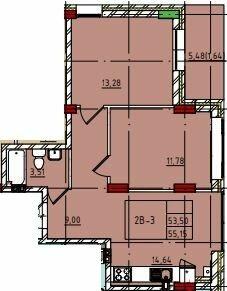 2-комнатная 55.15 м² в ЖК Manhattan от 26 250 грн/м², Одесса