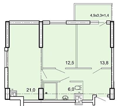 2-кімнатна 65.8 м² в ЖК Акрополь від 30 400 грн/м², Одеса