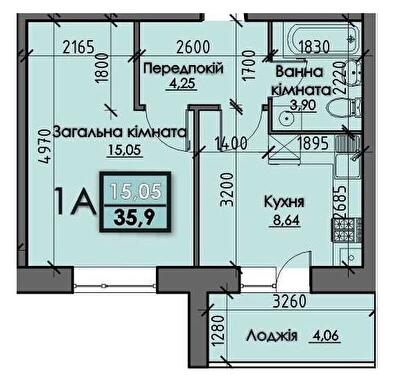 1-кімнатна 35.9 м² в ЖК SANTORINI від 17 100 грн/м², Суми