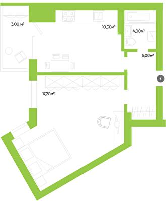 1-кімнатна 39.5 м² в ЖК Оселя Парк від 25 000 грн/м², Луцьк