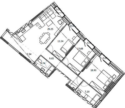 3-кімнатна 106.58 м² в ЖК BEREG Residence від 34 050 грн/м², Київ