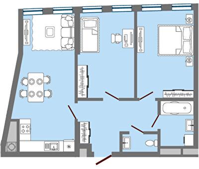 2-кімнатна 67.35 м² в ЖК Greenville Park Lviv від 28 100 грн/м², Львів