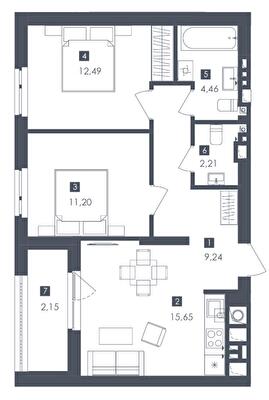 2-комнатная 57.4 м² в ЖК Safe Town от 35 300 грн/м², Львов