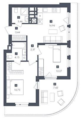 2-комнатная 67.02 м² в ЖК Safe Town от 35 300 грн/м², Львов