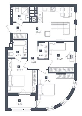 3-комнатная 82.05 м² в ЖК Safe Town от 36 700 грн/м², Львов