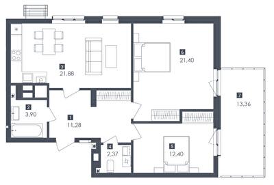 2-кімнатна 77.24 м² в ЖК Малоголосківські пагорби від 26 800 грн/м², Львів