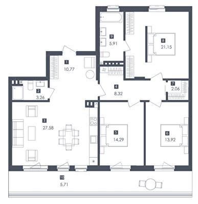 3-комнатная 112.96 м² в ЖК Малоголосківські пагорби от 24 550 грн/м², Львов