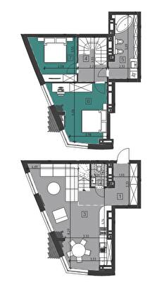 Двухуровневая 87.7 м² в ЖК Парус City от 25 100 грн/м², Львов