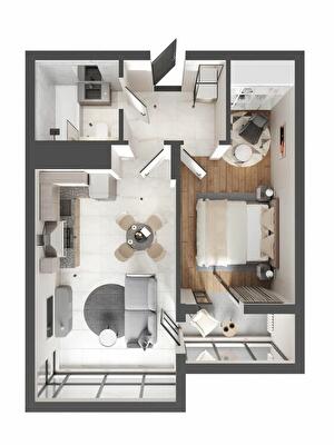 1-комнатная 47.84 м² в ЖК Вишневый Сад от 16 650 грн/м², г. Дрогобыч