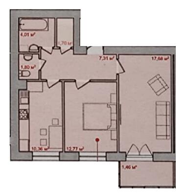 2-комнатная 57.09 м² в ЖК Ядро от 15 500 грн/м², г. Дрогобыч