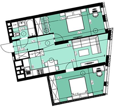 2-кімнатна 63.98 м² в ЖК Green Park від 22 000 грн/м², м. Винники