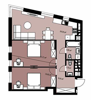 2-кімнатна 71.6 м² в ЖК Green Park від 22 000 грн/м², м. Винники