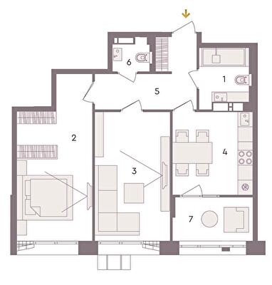 2-кімнатна 65.64 м² в ЖК Senat від 34 840 грн/м², Київ