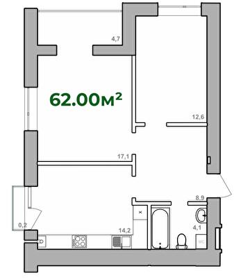 2-кімнатна 62 м² в ЖК Містечко Липки від 16 000 грн/м², Івано-Франківськ