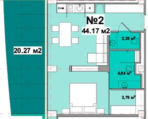 2-кімнатна 44.17 м² в Апарт-комплекс Resort Medical Park від 101 350 грн/м², с. Поляниця