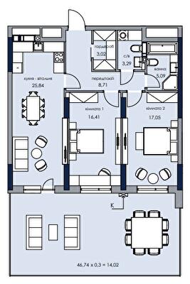 2-кімнатна 94.43 м² в ЖК Новий Автограф від 35 300 грн/м², Київ